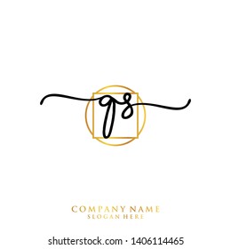 QS Initial handwriting logo template