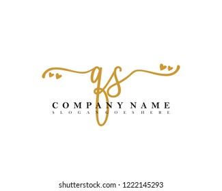 QS Initial handwriting logo vector