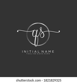 QS Initial handwriting logo vector