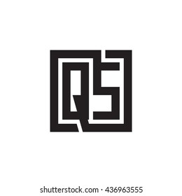 QS initial letters looping linked square monogram logo