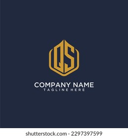 QS initial monogram building logo for real estate with creative polygon style design