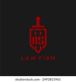 QS initial monogram for law firm with sword and shield logo image