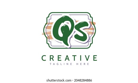 QS Initials, handwriting logo vector