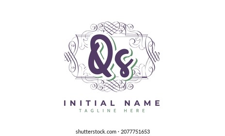 Qs Initials, handwriting logo vector