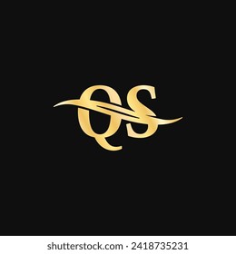 Q.S Letter Logo luxury logos design, serif typography vector of initial elegant name typeface branding emblem