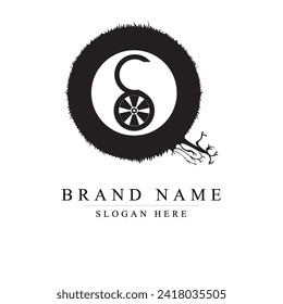 QS Letter tire vector logo template. QS tire logo design	
