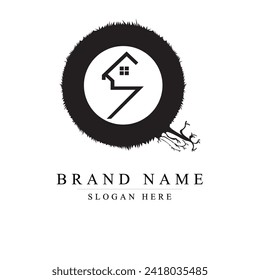 Logo de QS como un hogar, logotipo de QS