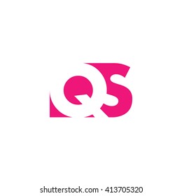 QS Logo. Vector Graphic Branding Letter Element. White Background