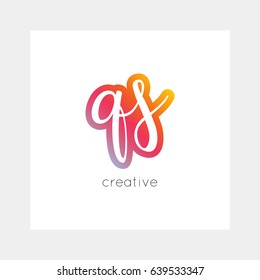 QS logo, vector. Useful as branding, app icon, alphabet combination, clip-art.