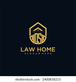 QS monogram initial logo for lawhome with shape home design