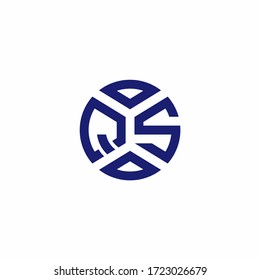 QS-Monogramm-Logo mit abstrakten Formen in modernen Designvorlagen