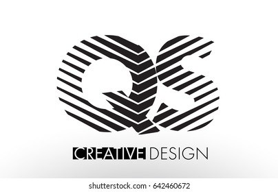QS Q S Lines Letter Design with Creative Elegant Zebra Vector Illustration.