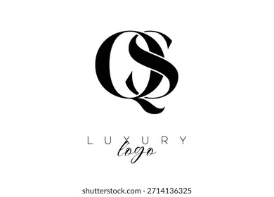 Letra QS Serif Monogram Tipografia Logotipo para identidade de marca premium elegante