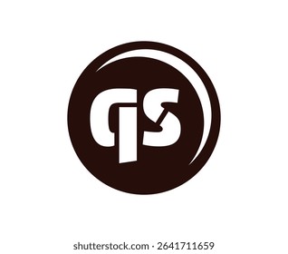 QS sport emblem or team logotype. Ball logo with a combination of Initial letter Q and S for balls shop, sports company, training, club badge. Vector illustration.