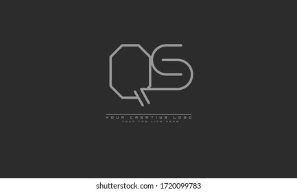 QS SQ abstract vector logo monogram template