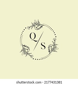 QS wedding initial logo letters in high quality professional design that will print well across any print media