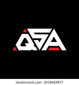 Diseño del logotipo de la letra del triángulo QSA con forma de triángulo. Monograma de diseño del logotipo del triángulo QSA. Plantilla de logotipo del vector del triángulo QSA con color rojo. Logo triangular QSA Diseño sencillo, elegante y lujoso.
