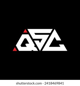QSC triangle letter logo design with triangle shape. QSC triangle logo design monogram. QSC triangle vector logo template with red color. QSC triangular logo Simple, Elegant, and Luxurious design.