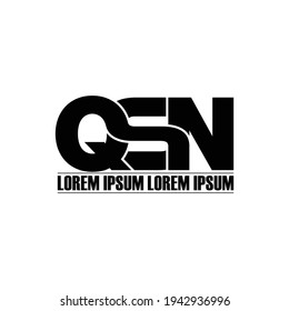 QSN letter monogram logo design vector