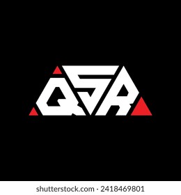 QSR triangle letter logo design with triangle shape. QSR triangle logo design monogram. QSR triangle vector logo template with red color. QSR triangular logo Simple, Elegant, and Luxurious design.