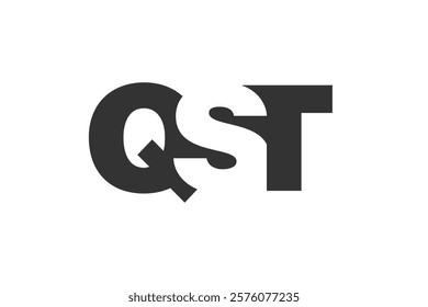 QST logo design. Initial letter Q S T bold font style for tech startups, consulting, corporate branding. Creative company name, headlines typography identity, trendy logotype. Vector illustration.
