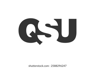 QSU logo design. Initial letter Q S U bold font style for tech startups, consulting, corporate branding. Creative company name, headlines typography identity, trendy logotype. Vector illustration.