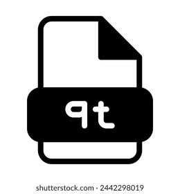 Qt file format video icons. web files label icon. Vector illustration.