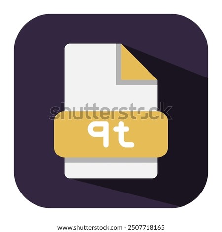 QT file type flat icon. suitable for modern applications and sites. vector illustration.