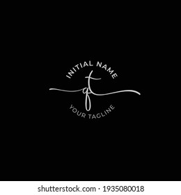 qt Initial handwriting signature logo vector. Hand lettering for designs