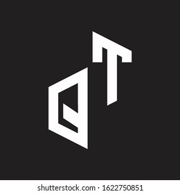 QT Initial Letters logo monogram with up to down style