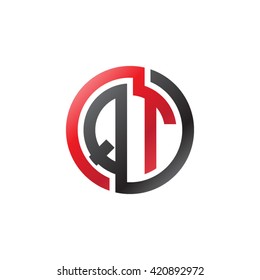 QT initial letters looping linked circle logo red black
