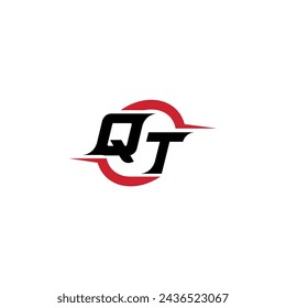QT initial logo cool and stylish concept for esport or gaming logo as your inspirational
