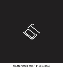 QT Initial Logo letters with rotate squere template