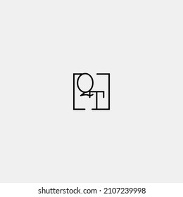 QT initial logo in line concept in high quality professional design that will be best for companies