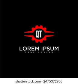 Monograma inicial QT para el Vector de diseño de logotipo automotriz