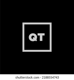 QT initial monogram logo with creative square style design