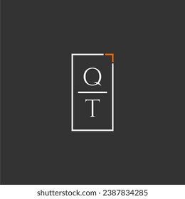 QT initial monogram logo for technology with square style design