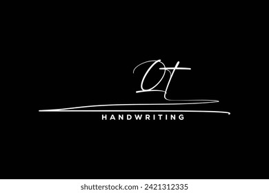 QT initials Handwriting signature logo. QT Hand drawn Calligraphy lettering Vector. QT letter real estate, beauty, photography letter logo design.