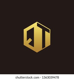QT Logo Monogram with Negative space gold colors