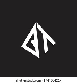 QT Logo monogram with standout triangle shape ribbon design template
