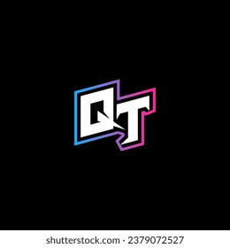QT-Monogramm-Logo-Design mit abstraktem Formkonzept in Vektorgrafik