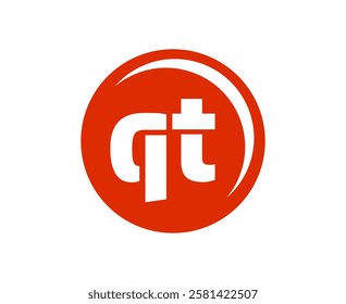 QT sport emblem or team logotype. Ball logo with a combination of Initial letter Q and T for balls shop, sports company, training, club badge. Vector illustration.