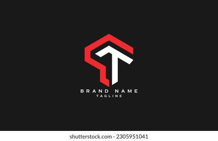 QT, TQ, Abstract initial monogram letter alphabet logo design