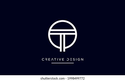 QT or TQ Alphabet Letters Abstract Icon Logo	
