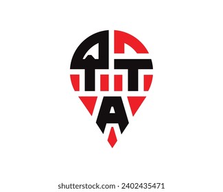 QTA letter location shape logo design