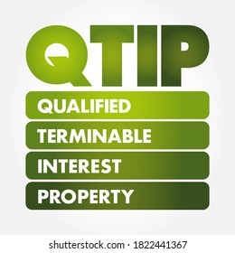 QTIP - Acrónimo de propiedad de interés terminable calificada, fondo de concepto