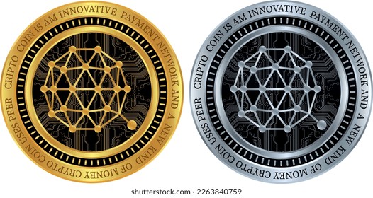 qtum coin vector illustrations. 3d illustration. vector coins.