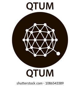 QTUM cryptocurrency blockchain icon. Virtual electronic, internet money or cryptocoin symbol, logo