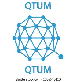 QTUM cryptocurrency blockchain icon. Virtual electronic, internet money or cryptocoin symbol, logo