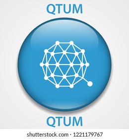 QTUM cryptocurrency blockchain icon. Virtual electronic, internet money or cryptocoin symbol, logo